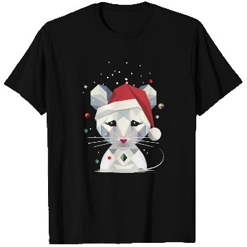 Discover Snow mouse in geometric Christmas design T Shirts
