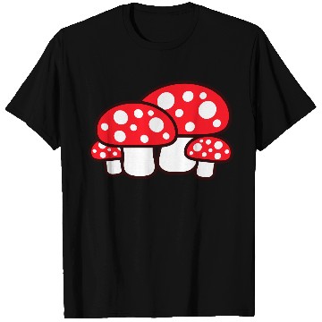 Discover Many Mushrooms Red Dots Pattern Fly Agaric Fungus T Shirts