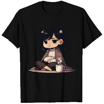 Discover Cozy Anime Character with Coffee T Shirts