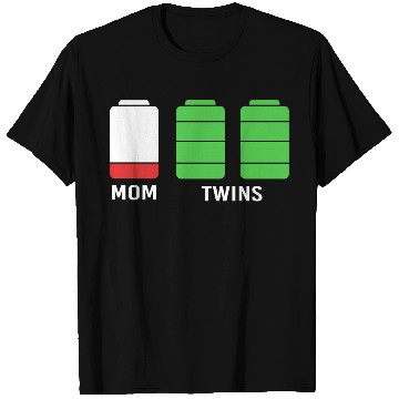 Discover Funny Birthday Mama Twin Mom Low Battery T Shirts