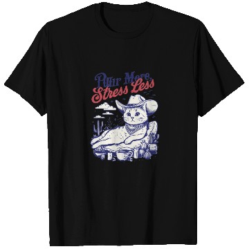 Discover Cat Cowboy Chill Vibes T Shirts