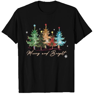 Discover Merry and Bright Trees Vintage Christmas Tree Xmas T Shirts