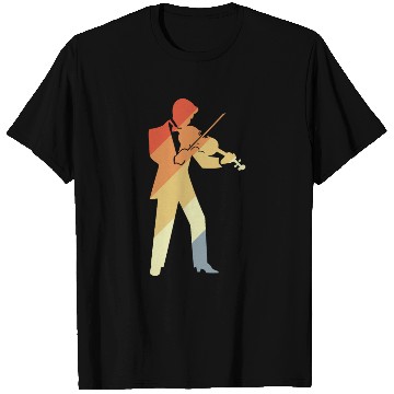 Discover Retro Violin Boy Graphic T Shirts