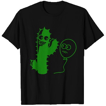 Discover Cactus Balloon Friends Handshake Greeting Spikes T Shirts