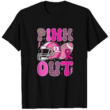 Discover Pink Out Breast Cancer Football Mom Girls Women T Shirts