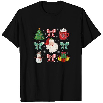 Discover Christmas Coquette Bow Holiday Santa Family Tree T Shirts