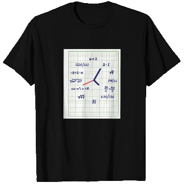 Discover Math Clock with Equations Uhr Mathematik T Shirts