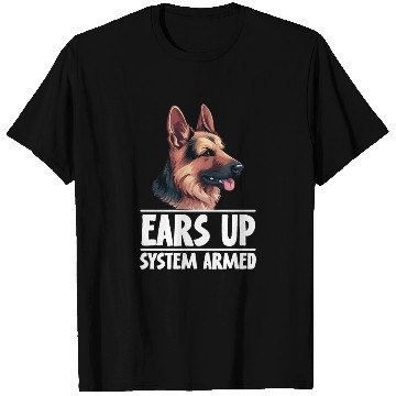 Discover Ears Up System Armed German Shepherd Dog T Shirts