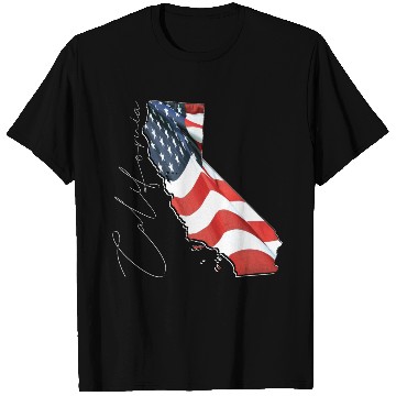 Discover USA Flag in California State Map CA T Shirts