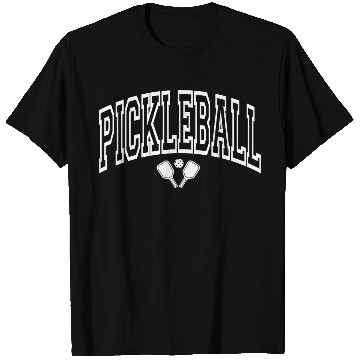 Discover Pickleball Arched Design with Paddles T Shirts