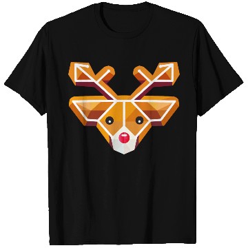 Discover Geometric reindeer head motif in gingerbread style T Shirts