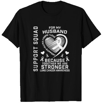 Discover I Wear White Support Husband Lung Cancer Awareness T Shirts