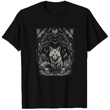 Discover Dark Cottagecore Mystic Wolf Amidst Gothic Forest T Shirts