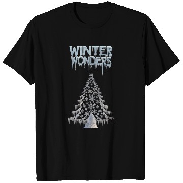 Discover Winter Wonders - Artistic Winter Christmas Tree T Shirts
