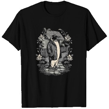 Discover Dark Cottagecore Penguin in Vintage Garden T Shirts