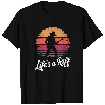 Discover Guitar Player Life's a Riff Sunset Vibe T Shirts