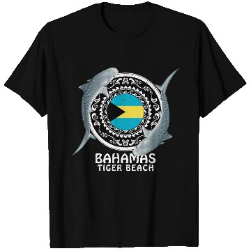 Discover Tiger Beach Bahamas Flag Tiger Shark Bull Shark T Shirts