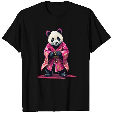 Discover Pink Panda Japanese Style Kimono T Shirts