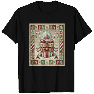 Discover Christmas Snow Globe with Candy Canes and Ribbons T Shirts