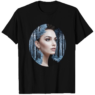 Discover Beautiful woman combined with a forest scene T Shirts