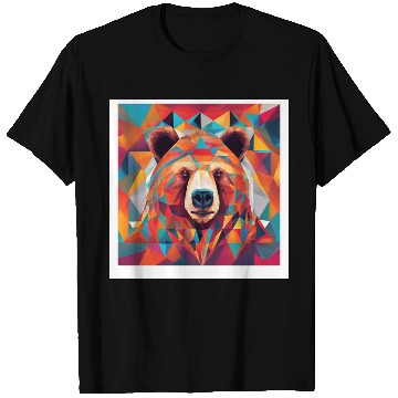 Discover Bear Abstract Bright Triangles T Shirts