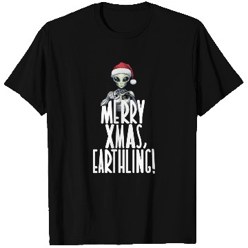 Discover Happy Xmas Earthling Alien Christmas T Shirts