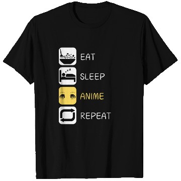 Discover Eat Sleep Anime Repeat Japanese Culture T Shirts
