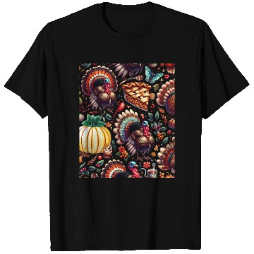Discover HappyThanksgiving turkey pie spice cake T Shirts