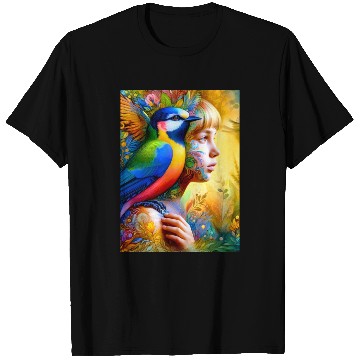 Discover Bird is girl ai image  T Shirts