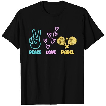 Discover Padel Tennis peace love padel design T Shirts