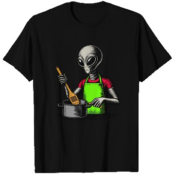 Discover Grey Alien Cook T Shirts