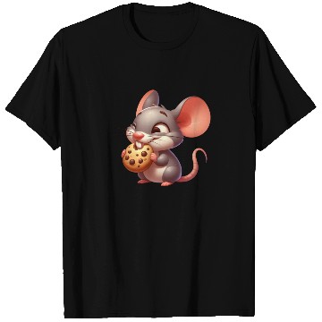 Discover Cute cartoon mouse with crispy cookie T Shirts