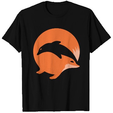Discover Fox or Dolphin in this fun optical illusion T Shirts