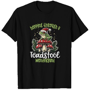 Discover Merry Christmas Frog on Mushroom Cottagecore T Shirts