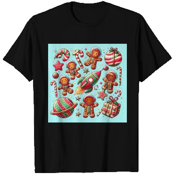 Discover Gingerbread spaceship christmas T Shirts