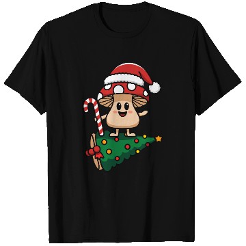 Discover Christmas Mushroom Wearing Santa Hat T Shirts