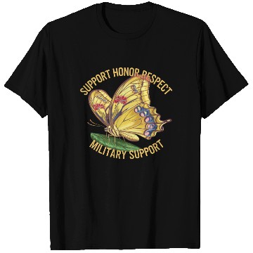 Discover Vibrant Butterfly Design Advocating Military T Shirts
