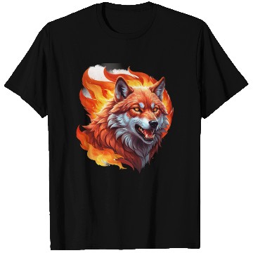 Discover Fiery Wolf with Bright Eyes T Shirts