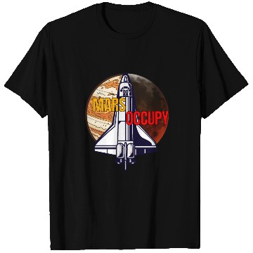 Discover Mars Occupy -Rocket & Planet Space Design T Shirts