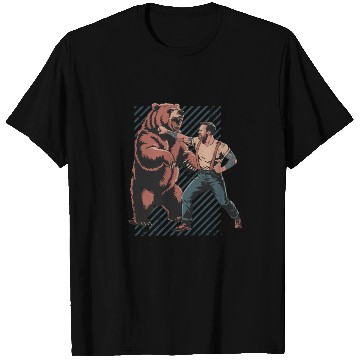 Discover Man vs. Bear – Epic Wilderness Fight T Shirts
