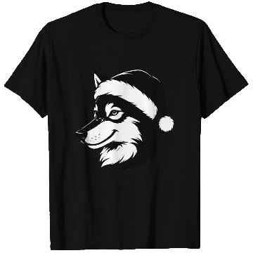 Discover Festive Husky with Santa Hat T Shirts