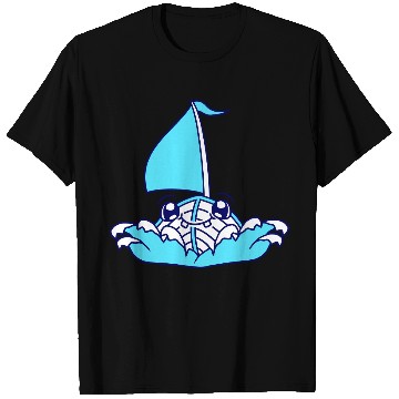 Discover Cute Funny Boat Waves Sails Face Smiles Cool Comic T Shirts