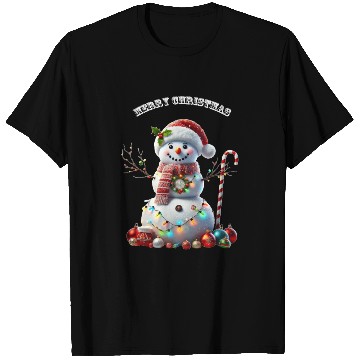 Discover Christmas Holiday Snowman with Decorations URM T Shirts