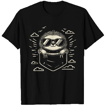 Discover Minimalist Cute Pocket Sloth Vocation Vibe T Shirts