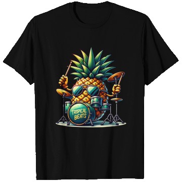 Discover Tropical Beats Pineapple Drummer Vibe T Shirts
