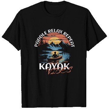 Discover Paddle Relax Repeat Kayak Fishing Vibes Design T Shirts
