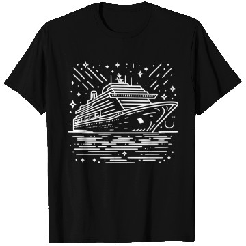 Discover Minimalistic Vector Cruise Ship path4 T Shirts