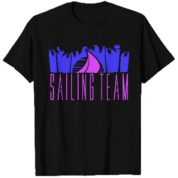 Discover Sailing Team Ship Sun Palm Trees Sunset Sunrise T Shirts