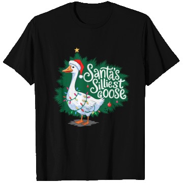 Discover Santa s silliest goose Funny Christmas Family T Shirts