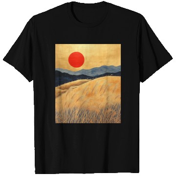 Discover Sunset Serenity: Susuki Fields in Twilight T Shirts